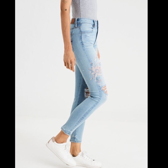 AEO High Waisted Jeggings Crop NWT - Picture 2 of 6